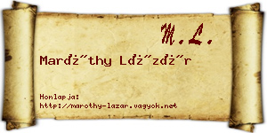 Maróthy Lázár névjegykártya